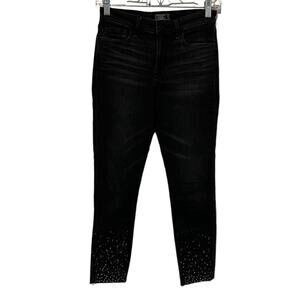 Abercrombie & Fitch Black Jeweled Harper Low Rise Ankle Jeans
